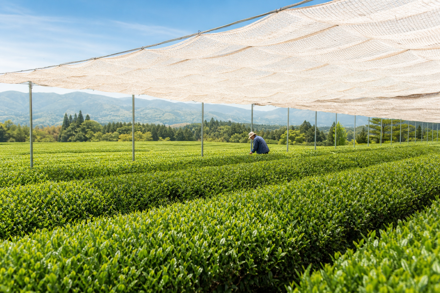 Shade grown matcha field